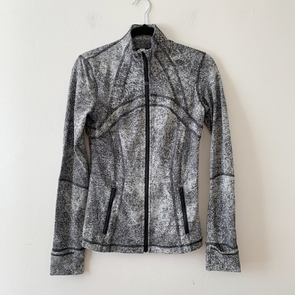 Lululemon Athletica Define Jacket Luon Spray Jacquard White Black Women's 6